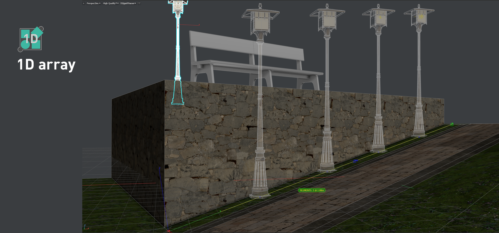 1D Array tool in DesignToolBox for 3ds Max
