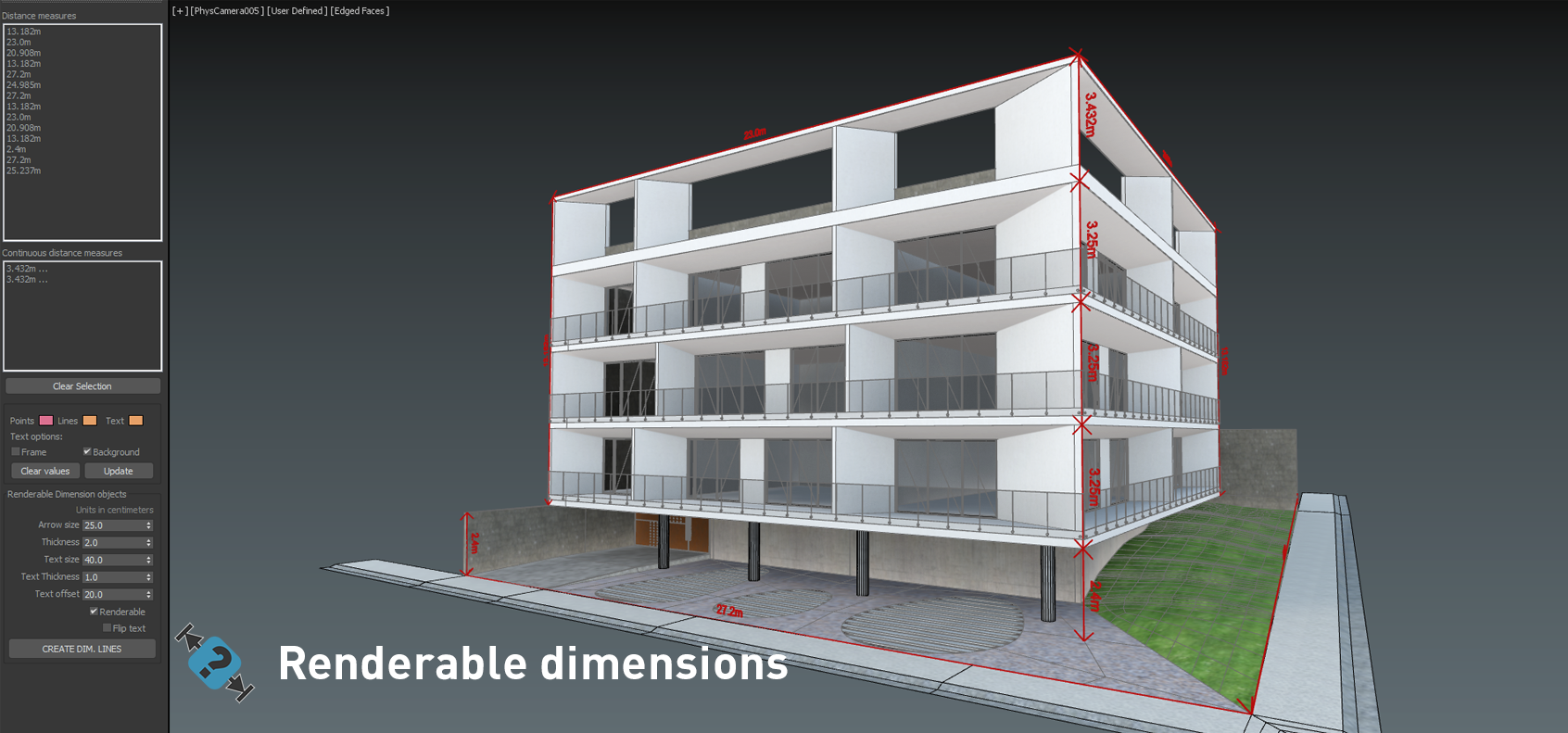 Dimension object preview created with DesignToolBox