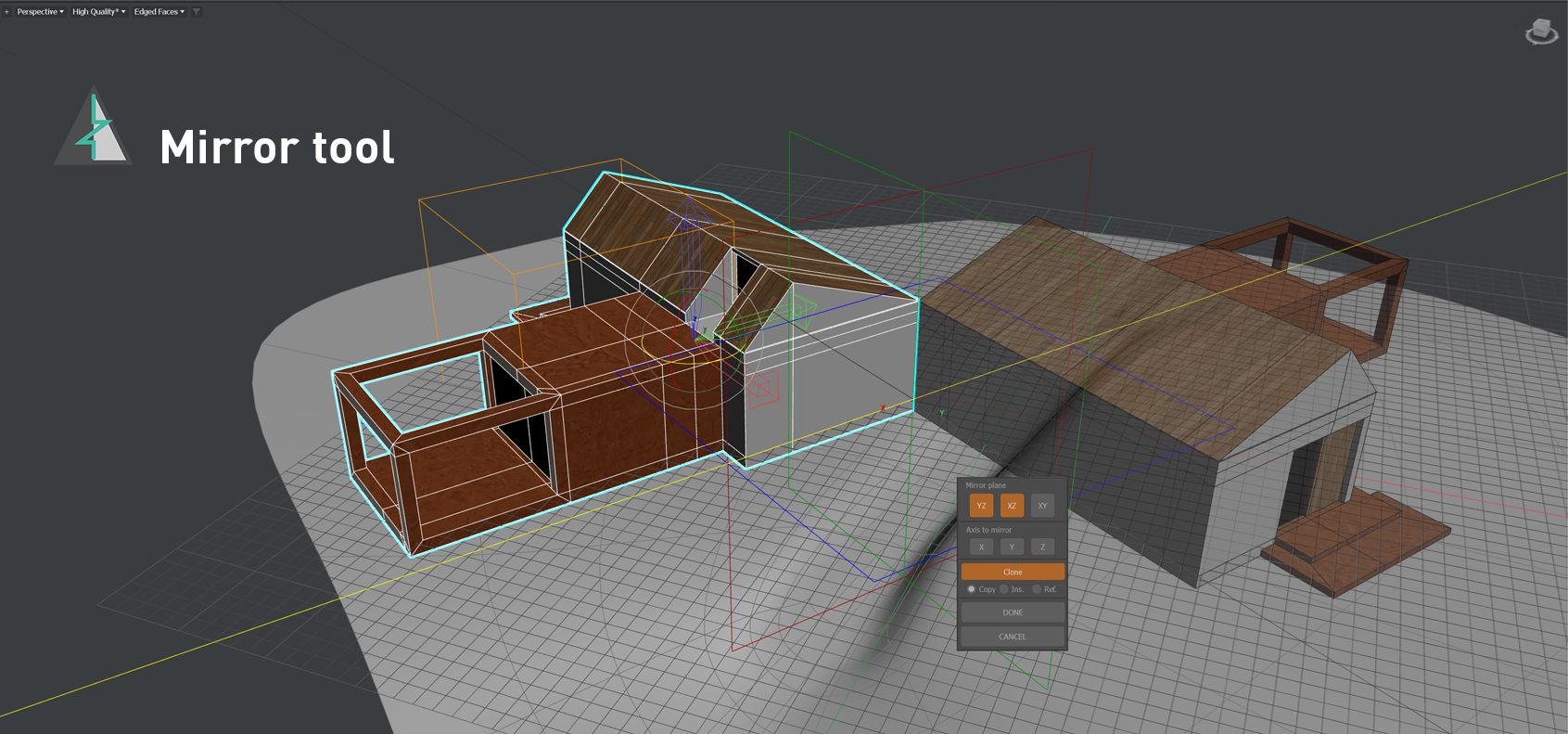 Advanced mirror tool in DesignToolBox for 3ds Max